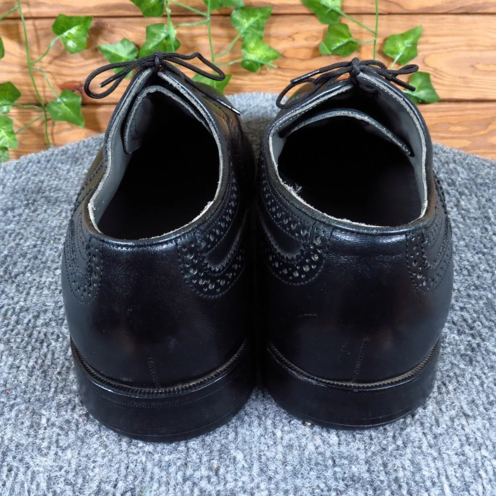 Oakton 74069 Mens Wingtip Oxford Dress Shoes Size 10.5 D Formal Business Black